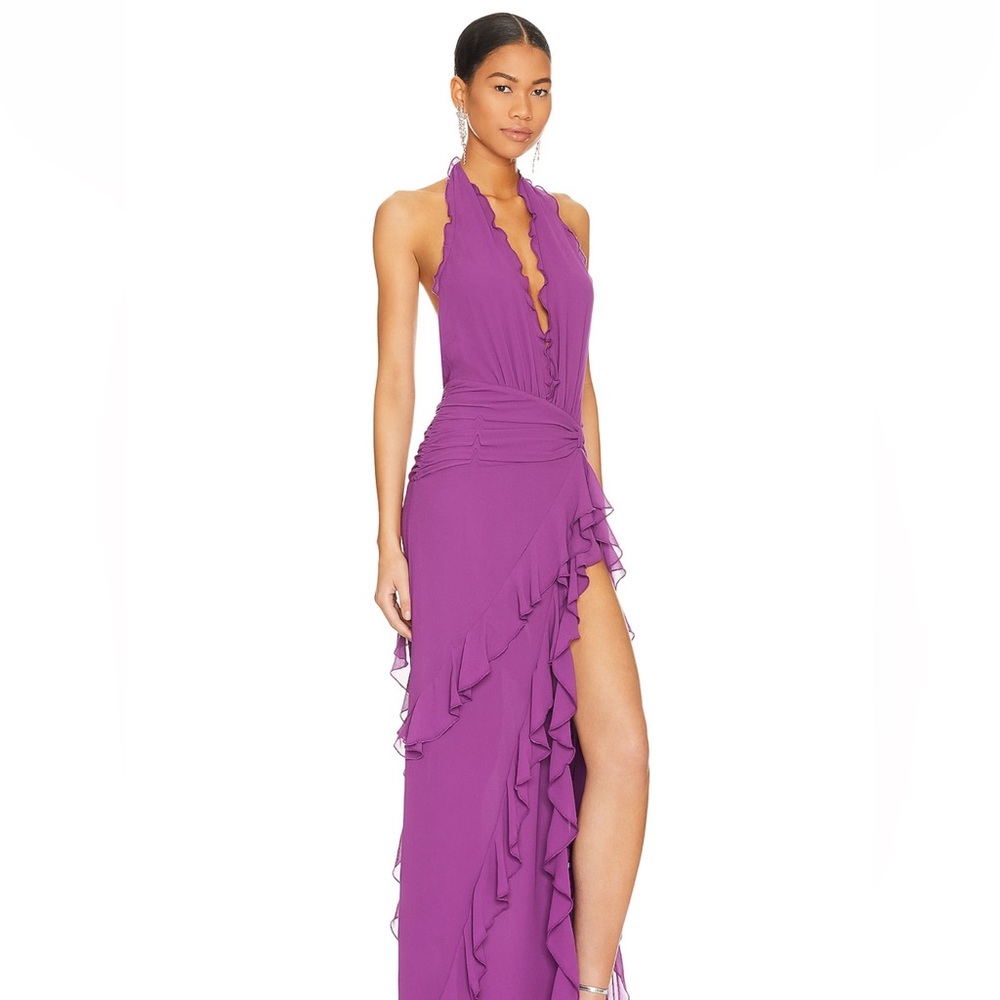 NBD celenia maxi dress small high slit backless
